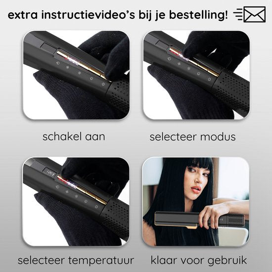 Sansbeauté® - Sanstraight Straightener - Wet-to-Dry - 2 in 1 - Haartrockner & Glätteisen - Coldshot - 80℃ bis 140℃ - Alternativer Dampfglätter