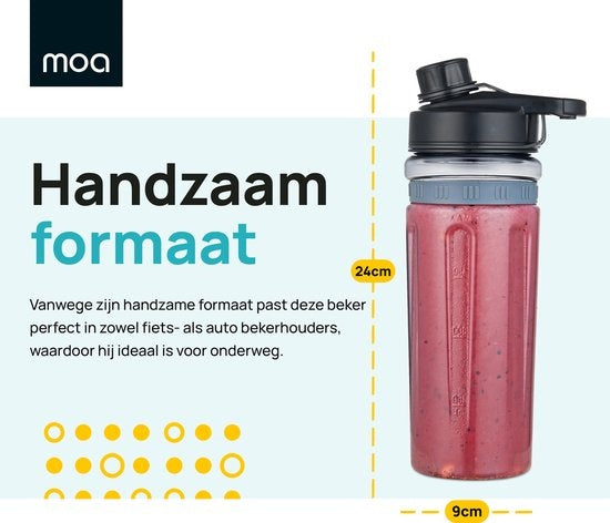 MOA Blender To Go MBC10 Extra Tassen - Tassen To Go - 2 Tritan-Tassen mit je 600ml - MBC10