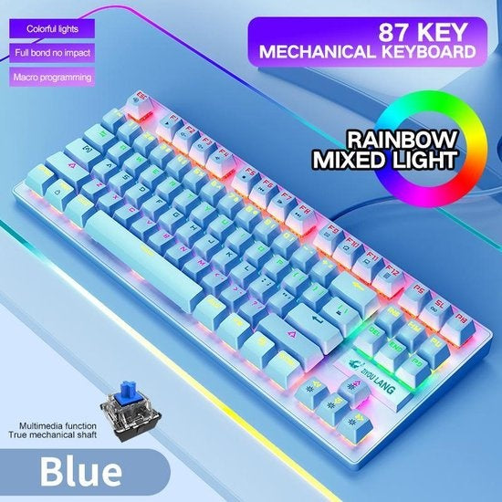 K2 RGB mechanische Gaming-Tastatur - Für Windows/Mac - 365 x 141 x 4 mm - Blauer Schalter