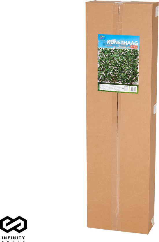 Infinity Goods Künstliche Hecke - Ausziehbar - 180 x 90 cm - Künstlicher Efeu - Künstliche Pflanzen für draußen und drinnen - Pflanzenimitat - Künstlicher Efeu - Ausziehbar - Gartenschirm - Balkonsichtschutz