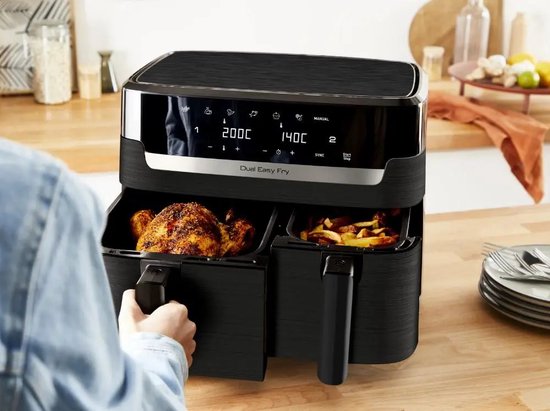 Tefal EY901N10 Dual Easy Fry Essential - Airfryer - 2700W - 8,3L - Schwarz