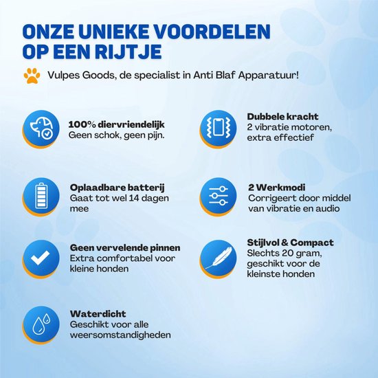 Vulpes Goods® - Anti-Bell-Halsband Mini Vulpes Goods® Anti-Bell-Halsband Mini - Erziehungshalsband ohne Schock - Anti-Bellgerät für kleine Hunde - wasserdicht - wiederaufladbar - Vibration und Audio