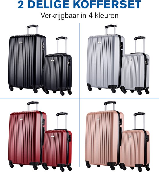 Slazenger - Kofferset 2 Stück - Handgepäcktrolley 26L und geräumiger Koffer 71L - Silber