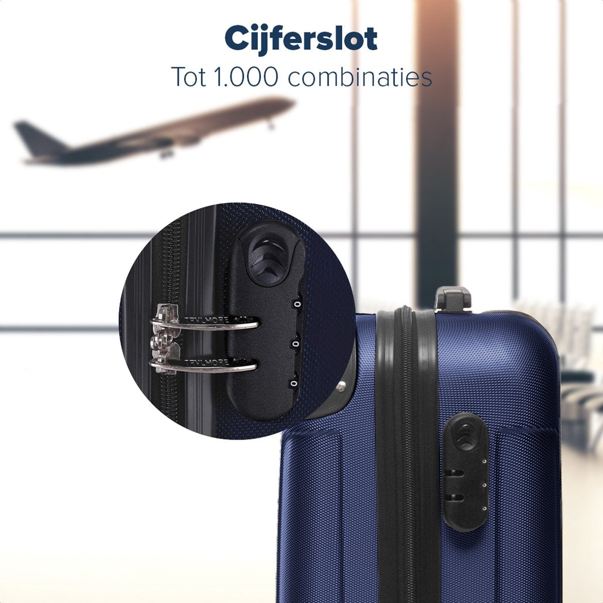 TRVLMORE - Kofferset - 2 Stück - 38L (Handgepäck) + 110L - Dunkelblau