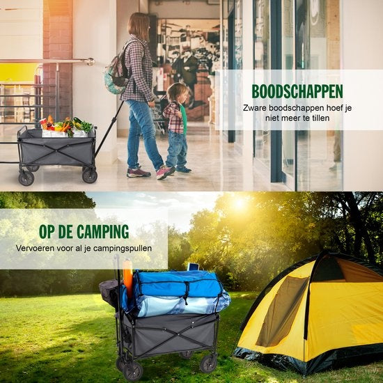 Camp Active - Wagon faltbar - leicht faltbar - kompakte Lagerung - Schwarz