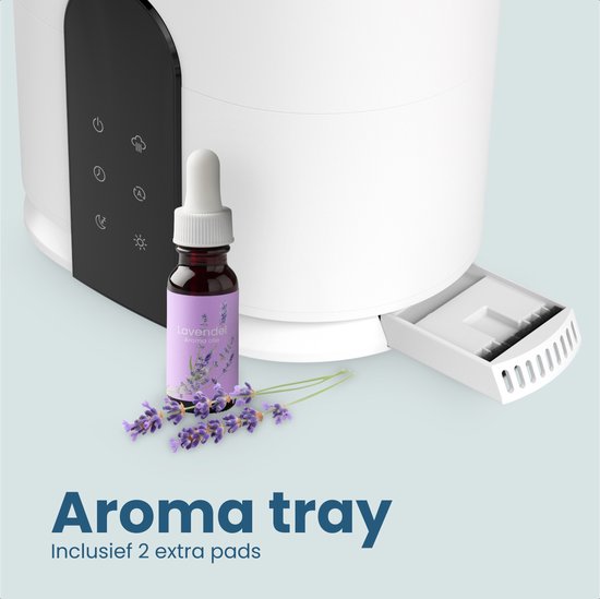 Auronic Luftbefeuchter - 4 Liter - 40m2 - Geeignet für Wohnzimmer, Büro, Schlafzimmer, Babyzimmer und mehr - Mit Aromatherapie - BPA-frei - Weiß