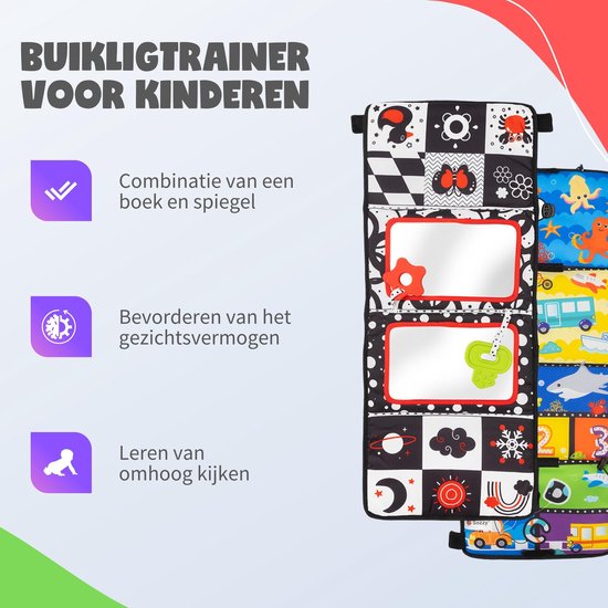 MontiPlay® Bauchtrainer Baby - Kussbuch Baby - Babyspielzeug 6 Monate - Lernspielzeug - Tummy Time - Montessori - Sensorik