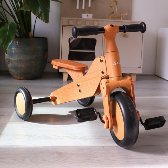 Sunny Walker 2-in-1 1000 Laufrad aus Holz – Ab 2 Jahren – Walker Trike – Verstellbarer Sattel – FSC Mix