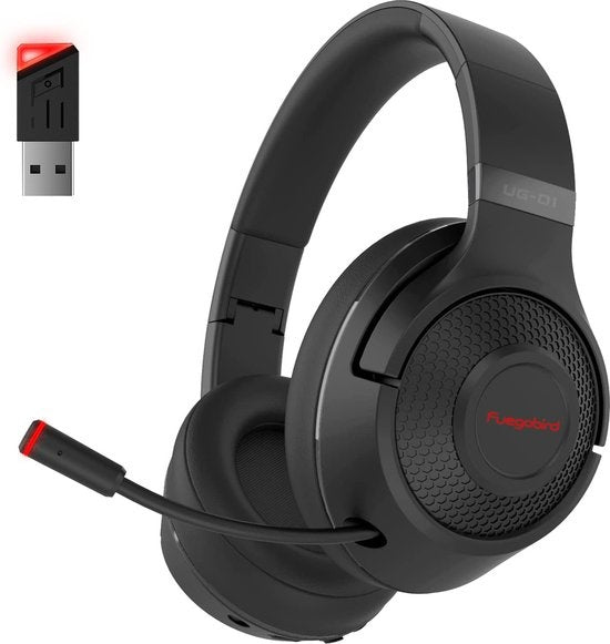 Fuegobird UG-01 2.4GHz Wireless Gaming Headset - Bluetooth Headset - Multiplattform - Geeignet für PS4/PS5, Nintendo Switch - Schwarz