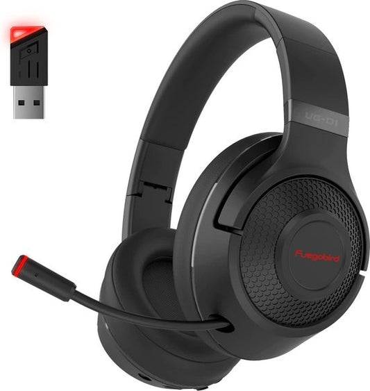 Fuegobird UG-01 2.4GHz Wireless Gaming Headset - Bluetooth Headset - Multiplattform - Geeignet für PS4/PS5, Nintendo Switch - Schwarz
