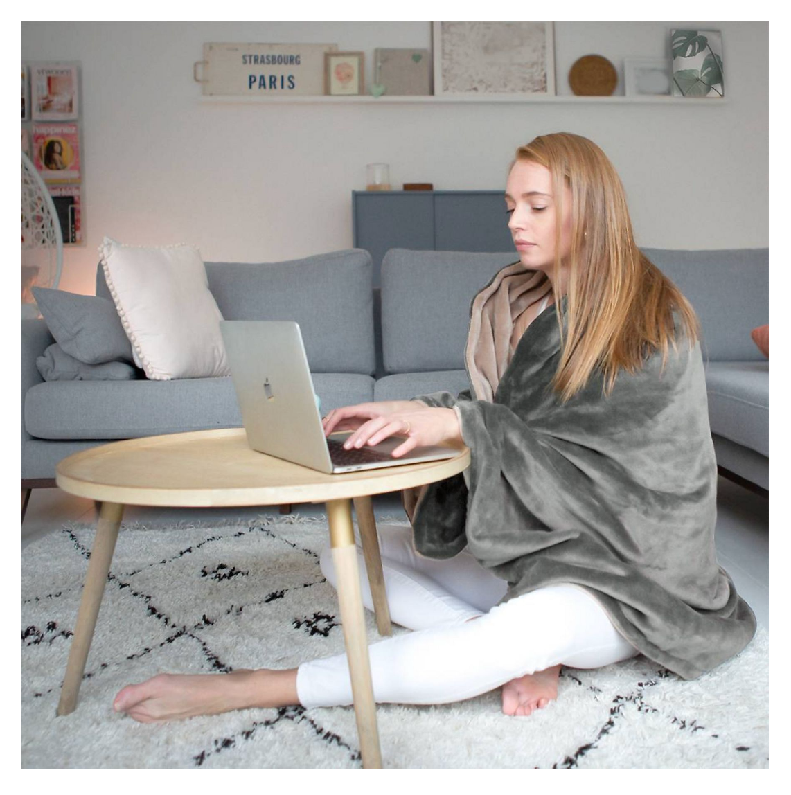 Auronic Electric Heat Blanket - Überdecke - 2 Personen - 3 Wärmestufen - Mit Timer - 200 x 180 cm - Grau