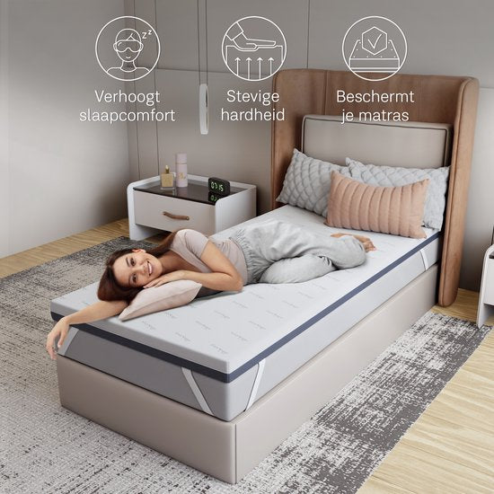 CozySense® DualFeel Topper Matratze 90x200 - Matratzenauflage - Obere Abdeckung Matratze - Mit Cool & Warm Side - CertiPUR® - Firm Firm Firmness - 7,5 cm - Waschbarer Bezug