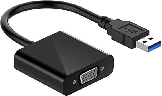USB 3.0 auf VGA-Adapter - Full HD 60Hz - Funktioniert nicht mit USB 2.0 - 0,20 Meter - Schwarz