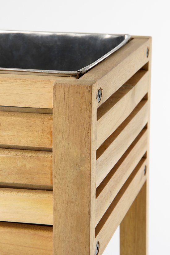 Mica Decorations Glenwood Pflanzgefäß für draußen Rechteckig - L70 x B30 x H75 cm - Akazienholz - Braun