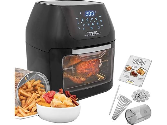 MediaShop M16438 Power AirFryer Multifunction – Heißluftfritteuse – 9 l – 1800 W – Schwarz