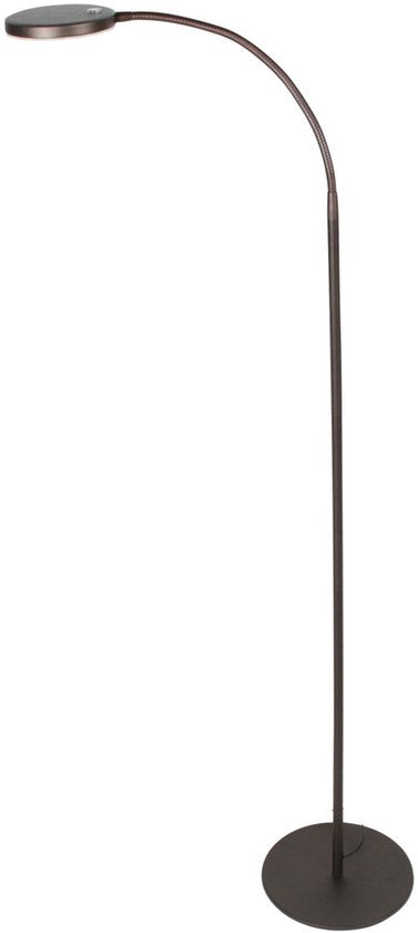Stehlampe Platu 3351CA – dimmbar mit einstellbarer Lichtfarbe, brauner Kunststoff und Metall, trendiges Design, Mexlite, ideal für den Innenbereich