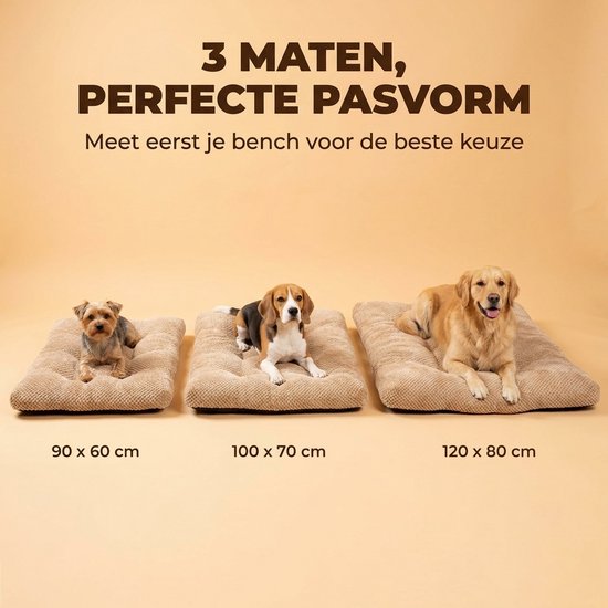 Hundekissen 100 x 70 cm – XXL-Liegeplatzkissen – Braunes Hundebett – Großes Tierkissen – Luxuriöse Hundematte