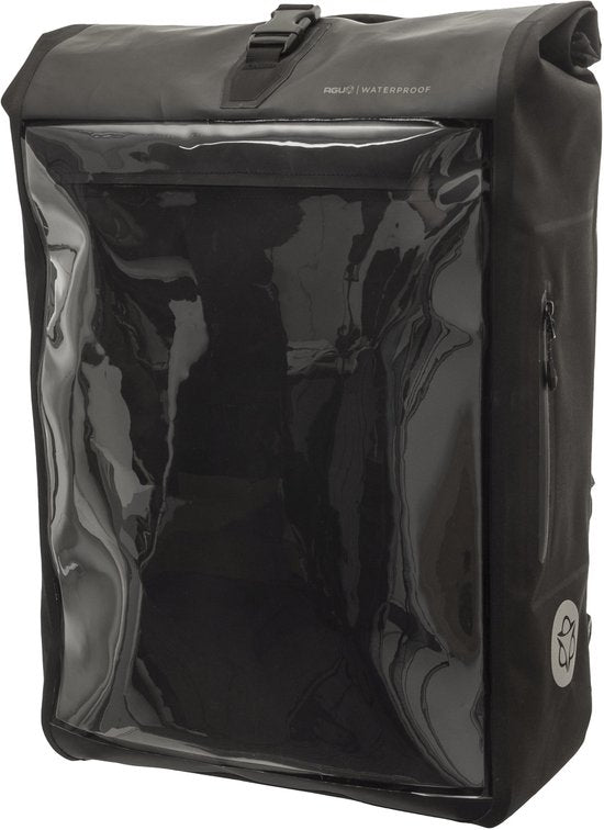 AGU Shelter – Kurierrucksack – Fahrradkurierrucksack – 40 l – 100 % wasserdicht – 3M-Reflexstreifen – Fach für 14-Zoll-Laptop – Schwarz