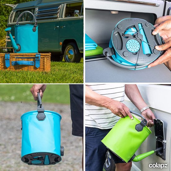 Colapz Faltbarer Eimer und Gießkanne 9 l – Kanister mit Hahnen 7 bis 9 Liter – Eimer mit verschließbarem Deckel – Blau – BPA-frei – 27 x 22 x 22 cm – Camping mit Wohnwagen und Wohnmobil im Jahr 2025