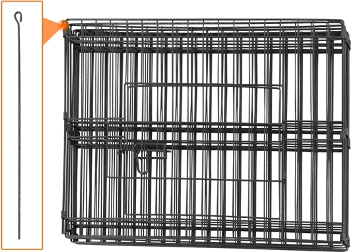 Yaheetech Welpenauslauf Laufstall - 61 x 61 cm pro Paneel - Ausgestattet mit 8 Paneelen und Sicherheitsschloss und abgerundeten Kanten und Erdnägeln - Für Welpen und Kaninchen - Schwarzes Metall