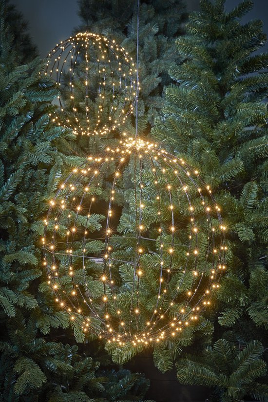 Luca Lighting Weihnachtslichterkugel mit warmweißen LED-Lichtern - Ø40 cm - Schwarz
