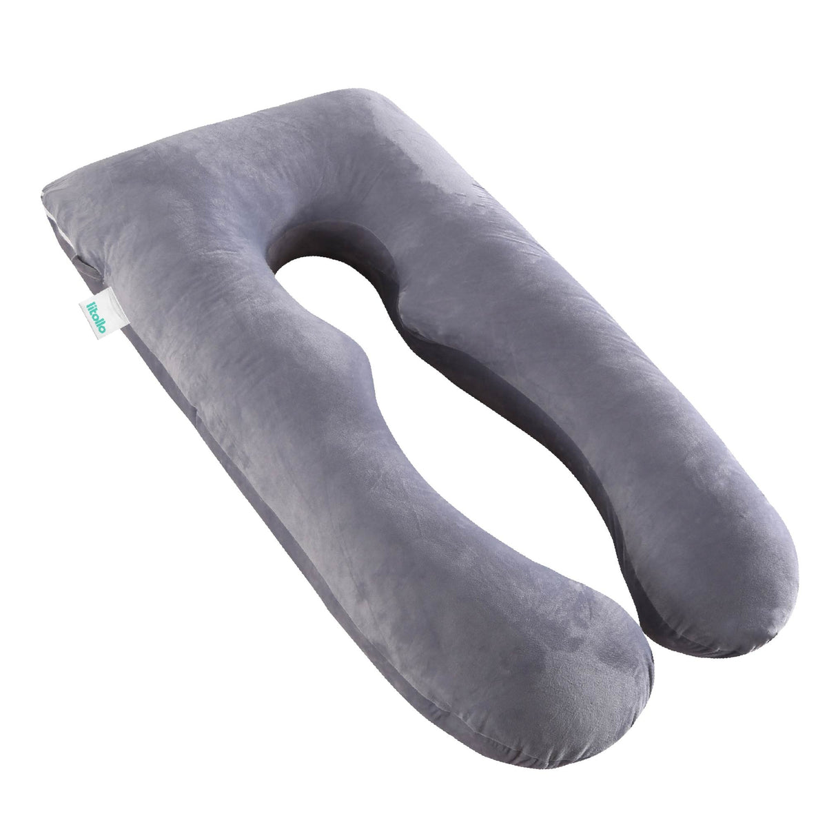 LitolloÂ¬Ã† Umstandskissen XXL - Stillkissen - Körperkissen - 280cm - Weicher Fleecestoff - Grau - Mit kostenlosem extra abnehmbarem Bezug (im Wert von â€šÃ‡Â¨29.95)