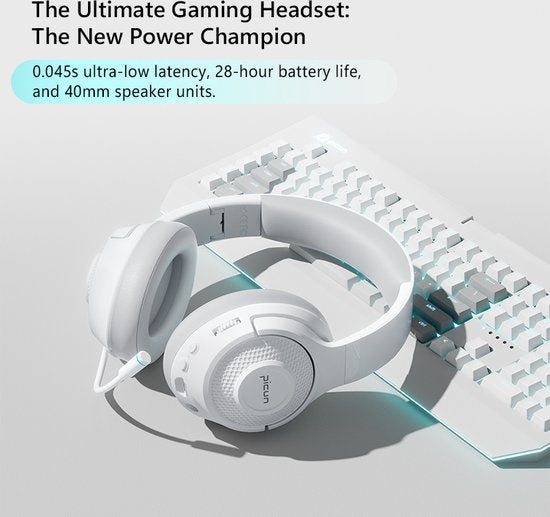 Picun - BG-01 - Kopfhörer - Gaming-Headset - Kabellos/Bluetooth - Multi-Plattform - Weiß