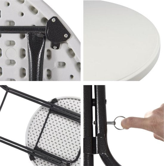 Perel Klapptisch, weiß, 80 x 110 cm, für den Innen- und Außenbereich, ideal für Veranstaltungen und den täglichen Gebrauch, max. 100 kg, passt überall hin, leicht und tragbar, zusätzliche Tischfläche