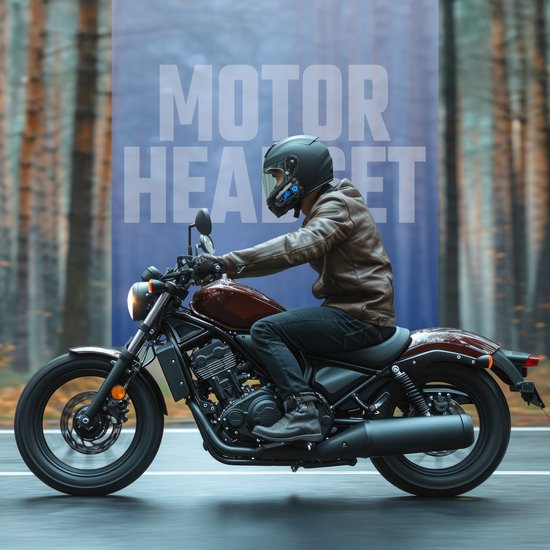Tech Essentials - R500 - Motorradhelm-Headset - Mit Bluetooth 5.4 - Gegensprechanlage - Radio - Hartes Mikrofon
