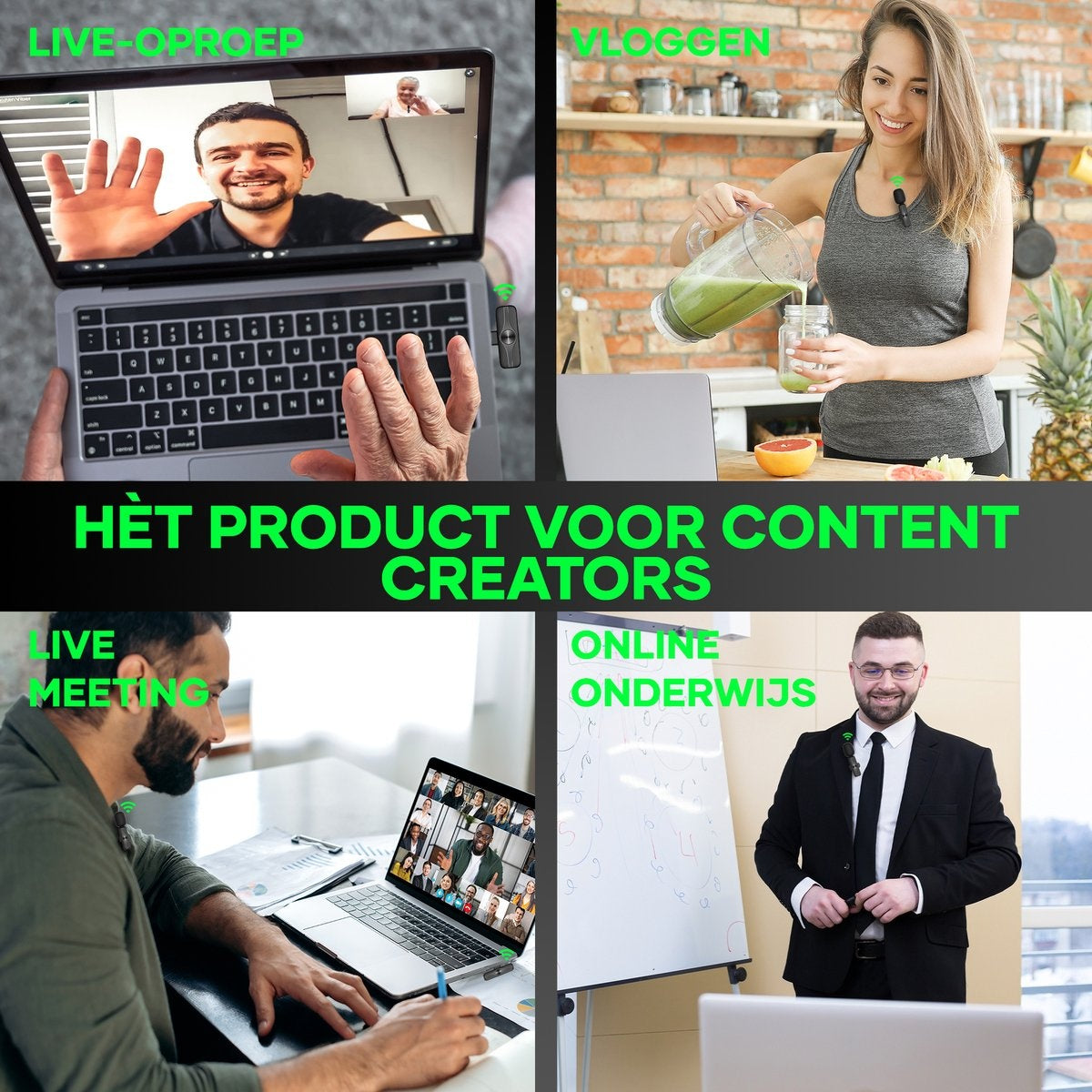 MATTIÂ® 2-in-1 - Drahtloses Mikrofon - USB-C - Mikrofon - Tie Pin Mikrofon - Android & Laptops