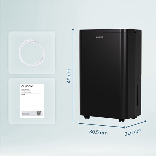 Auronic Luftentfeuchter - Compact Pro Plus - 20L - Schlafzimmer, Badezimmer, Wohnzimmer und Büro - Luftbefeuchter für Innenräume - Schwarz