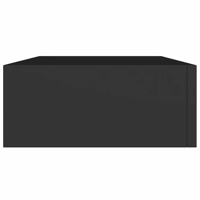 vidaXL Wandregale mit Schublade, 2er-Set – 40 x 23,5 x 10 cm – MDF und Metall – Schwarz
