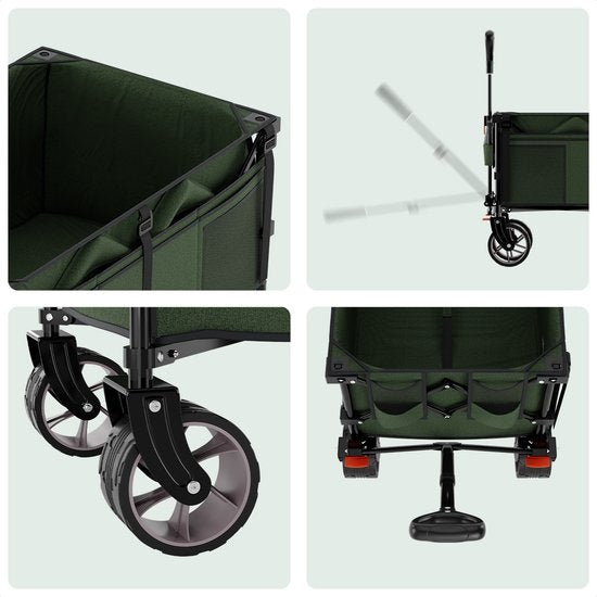 LifeGoods Wagon - XL - faltbar - 200L - 150KG Tragfähigkeit - Grün