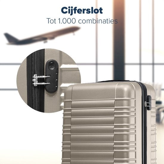 TRVLMORE - Koffer - Handgepäck - 54x36x20cm - 38L - Champagner