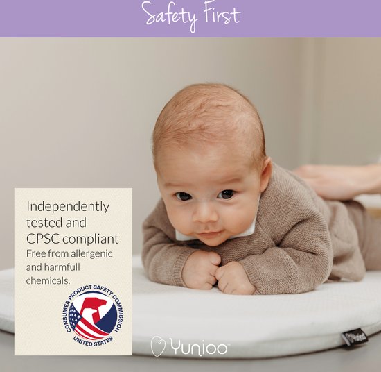Yunioo Faltbare Wickelauflage | Wickelunterlage | Universalmatratze für Wickelkorb, Moseskorb, Kinderwagen und Kinderbett | mit ultraweichem, wasserabweisendem und abnehmbarem Bezug | Unterstützung eines guten Zwecks | 79 x 41 x 3 cm