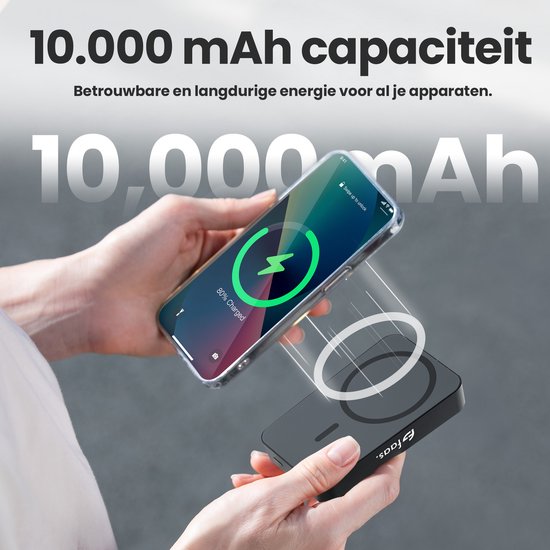 Magsafe Powerbank - 10.000mAh - Auch für Android Qi2 geeignet - 15W Magnetisch & Kabellos - Schwarz - von Faas