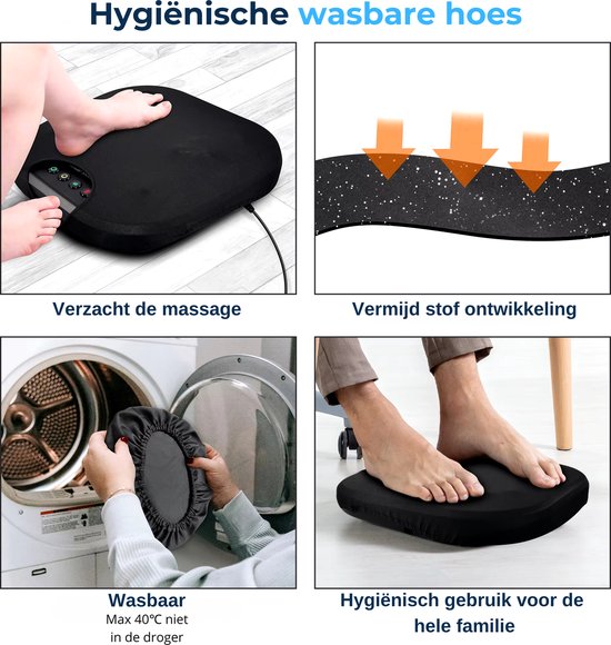 Health Bay® Fußmassagegerät – Beheizte Shiatsu-Massage – Fußmassagegerät zur Förderung der Durchblutung – Waschbarer Bezug – Infrarot-Heizung –