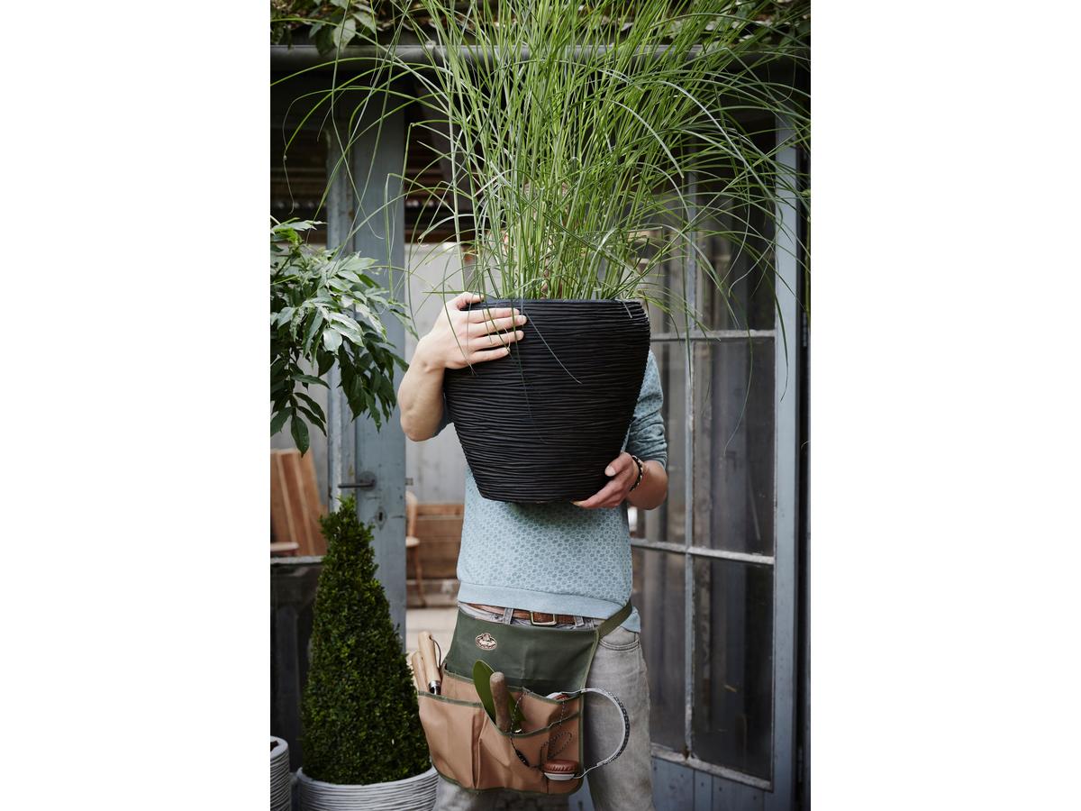 Capi Europe Blumentopf Rib NL – Rund, konisch – 42 x 38 cm – Schwarz
