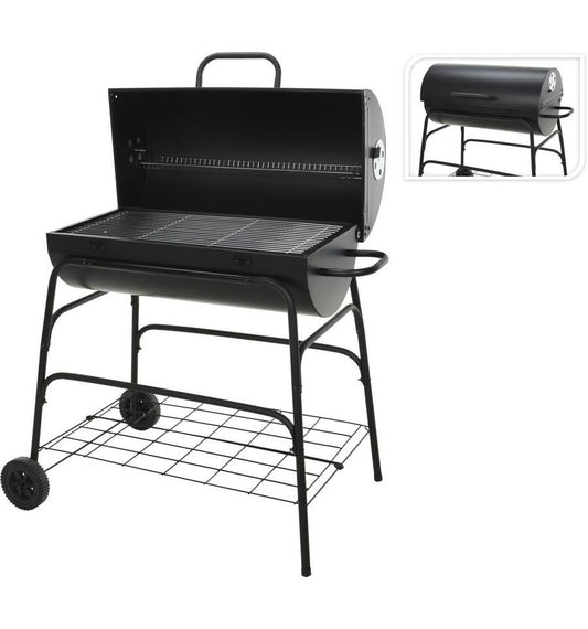 BBQ Holzkohlegrill - Zylinder - Auf Rädern - 39x100x100cm