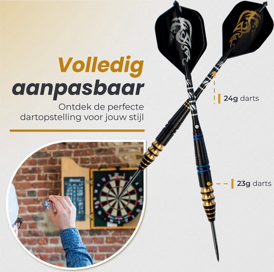 WINDSORÂ¬Ã† Cavelier 3 Dart Set mit 6 Darts, Deluxe Aufbewahrungsbox, 12 Flights, Flight Protectors, Dartspitzer und Dartwerkzeug