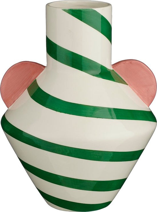 Mica Decorations Stratt Vase - H28 x Ø22 cm - Keramik - Grün