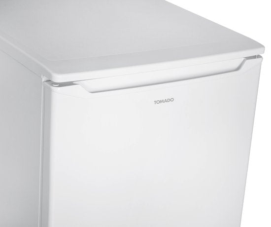 Tomado TRT5501W Tischkühlschrank, energieeffizient – 109 Liter – Mit Gefrierfach – 55 cm breit – Leise: 37 dB – LED-Beleuchtung – Energieeffizienzklasse C – Freistehend – Weiß