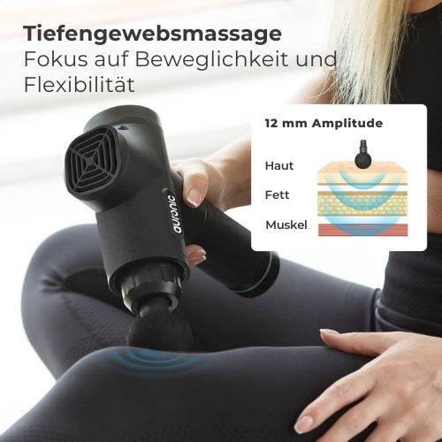LifeGoods - Massagepistole - 6 Aufsätze - 30 Stufen - Professionelles Massagegerät - Schwarz