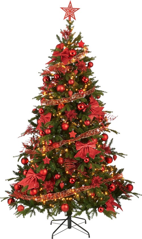 House of Seasons Weihnachtsbaumschmuck-Set - 100 Teile - Rot