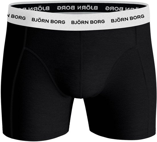 Björn Borg Cotton Stretch Boxer Shorts Men - Schwarz/Pink/Blau - 5 Stück - Herrenhosen - Boxer - Größe M