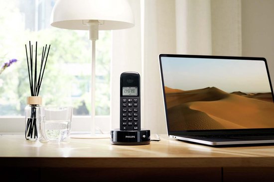 Philips Schnurlostelefon - D1651B/01 - DECT - Haustelefon - Festnetz - Rufnummernerkennung - Störungsfreie Reichweite - Schwarz
