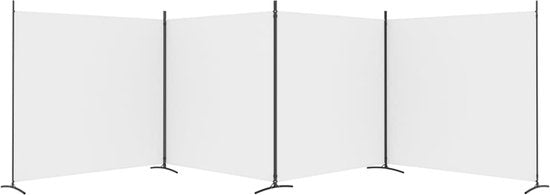 vidaXL – Raumteiler – mit – 4 – Paneelen – 698 x 180 – cm – Stoff – weiß