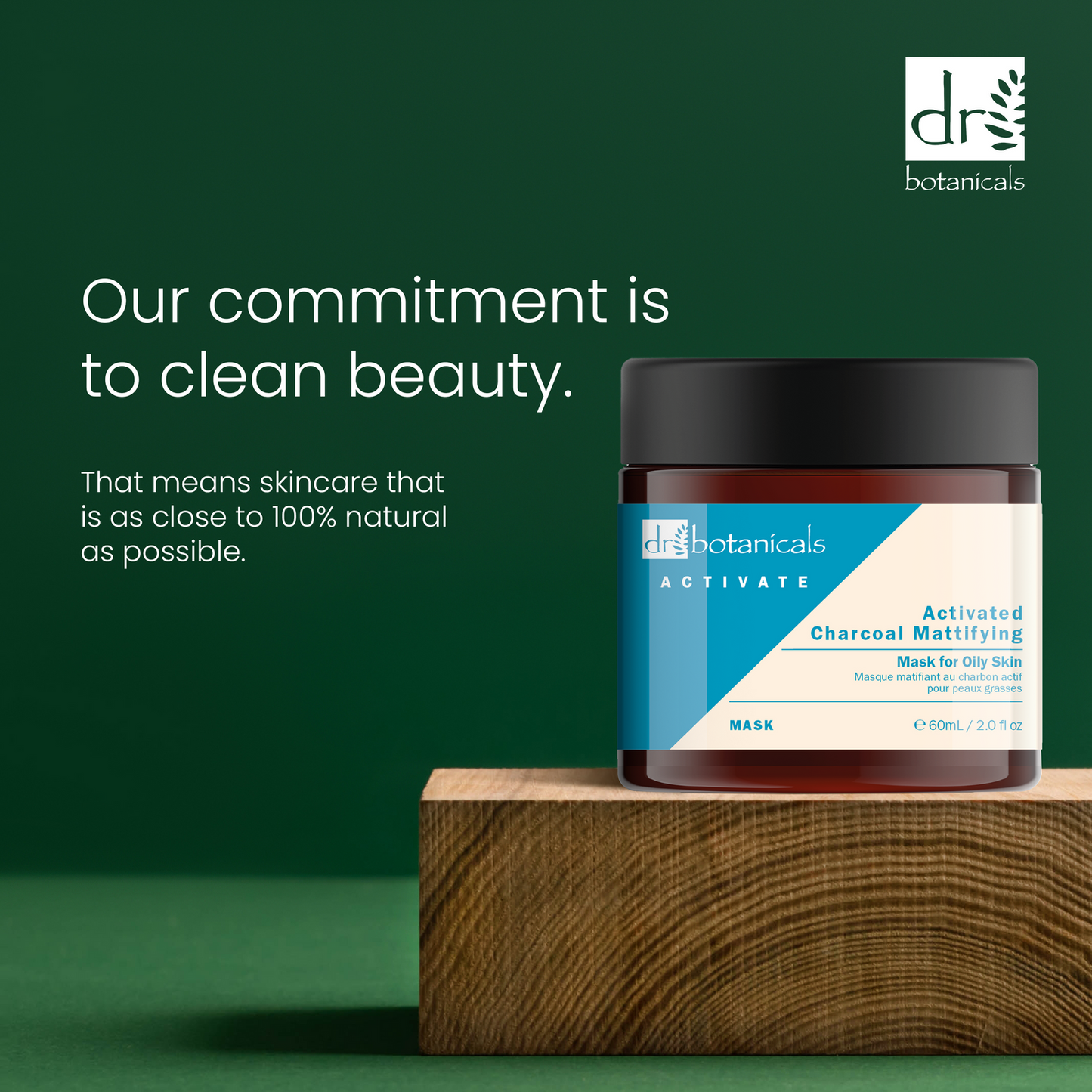Dr Botanicals Activate Charcoal Mattifying Mask Fettige Haut - 60 ml