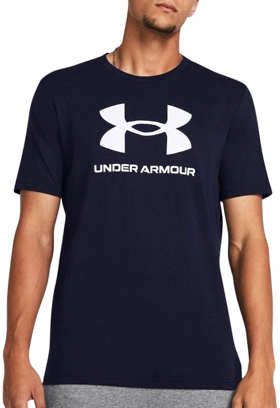 Under Armour UA SPORTSTYLE LOGO UPDATE SS-BLU Herren-Sportshirt – Academy – Weiß