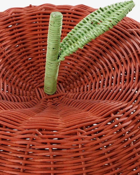 Mica Decorations Aufbewahrungskorb mit Deckel - 2er-Set - H48 x Ø30 cm - Rattan - Rot